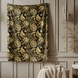 Polaire Elégante couverture en or damassé en style baroque