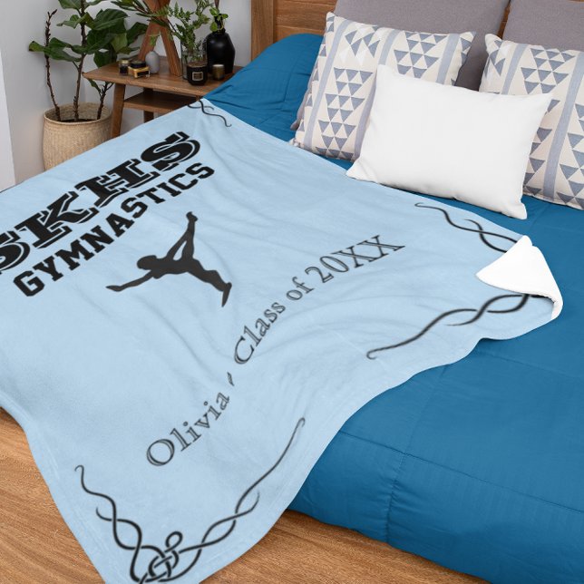 Polaire Équipe de gymnastique Texte noir Fleece Couverture (Gymnastics Team Black Text Fleece Med Blanket)