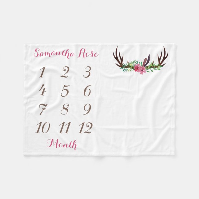 Polaire Fille bébé Jalon Taille de la couverture 40"x30" (Devant (Horizontal))