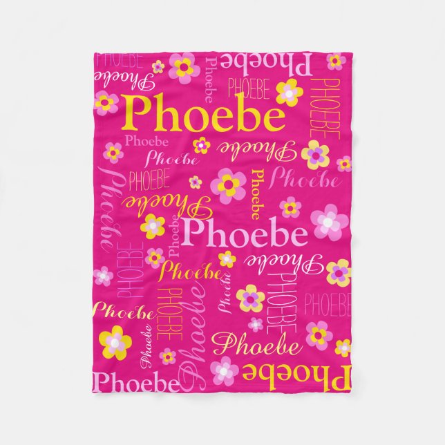 Polaire Filles jaune rose nom florale couverture graphique (Devant)