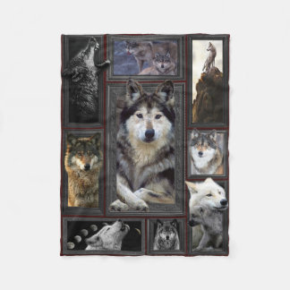 Polaire Grande couverture 3D Wolf