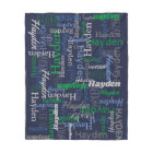 Hayden nom personnalisé blanc bleu gris couverture