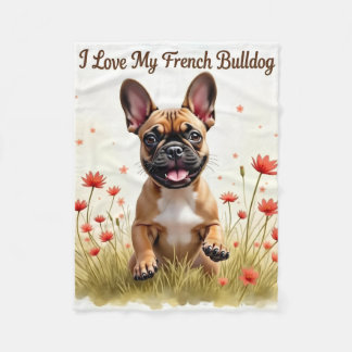 Polaire J'adore ma couverture confortable Bouledogue Franç