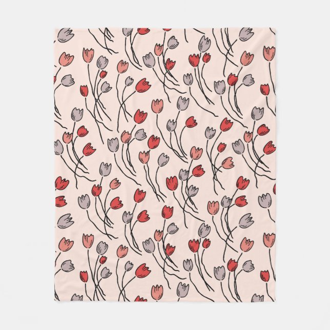 Polaire Jardin De Tulipe En Couverture De Toison Rose (Devant)