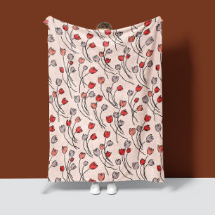 Polaire Jardin de tulipes en rose couverture en laine pola