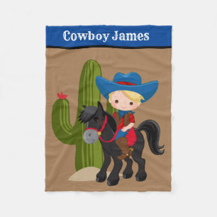 Polaire Joli bébé garçon cowboy ajouter nom couverture