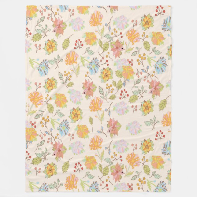 Polaire Jolie couverture de fleurs (Devant)