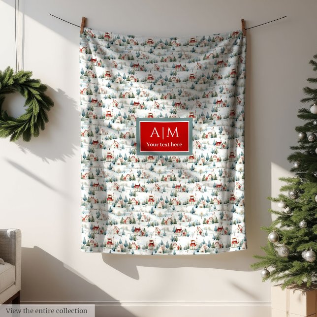 Polaire Joyeuse aquarelle moderne couverture cadeau de Noë (Modern watercolor merry Christmas gift blanket)