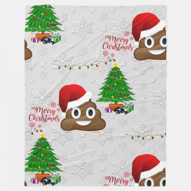 Polaire joyeux noël poo emoji couverture (Devant)