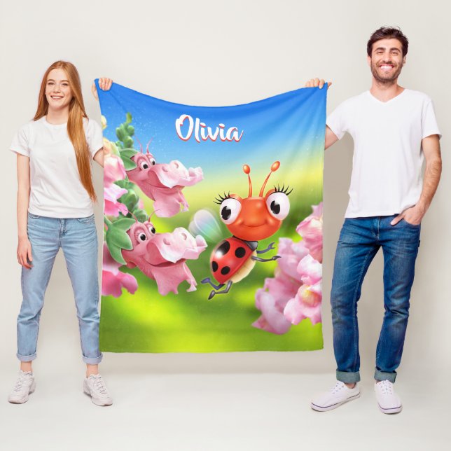 Polaire La coccinelle faite sur commande de la couverture (En situation)