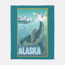 La couverture Vintage de baleines de l'Alaska