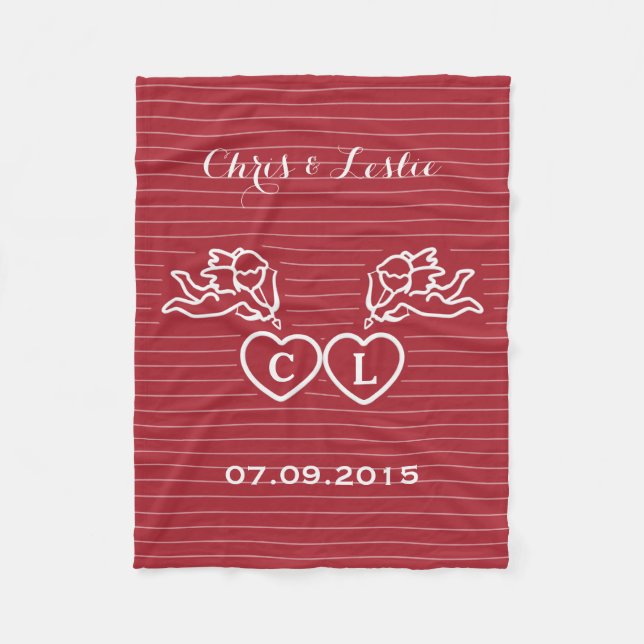 Polaire Le CUPIDON FRAPPE la couverture faite sur commande (Devant)