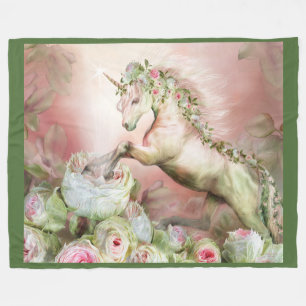Polaire Licorne et une couverture d'ouatine d'art de rose
