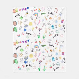 Polaire Mignon motif gribouillé Couverture de bébé