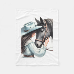 Polaire Mignonne Cowgirl et couverture en laine d'art de c