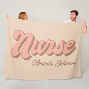 Polaire Nom de l'infirmière Retro Grosse couverture en pol