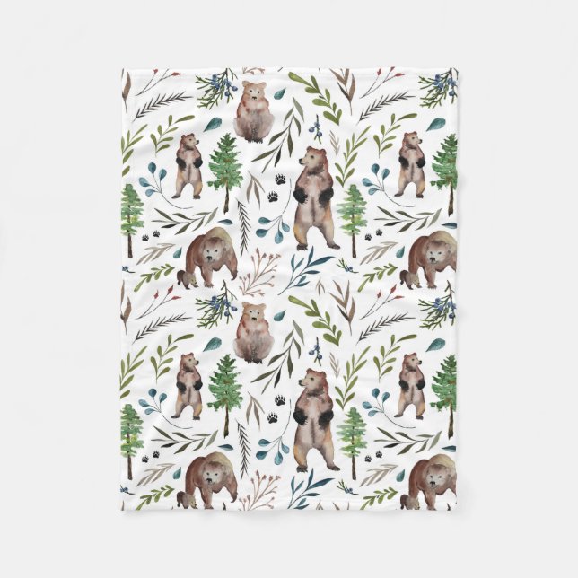 Polaire Ours, feuille, et couverture d'arbres (Devant)