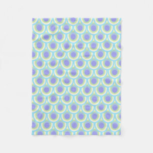 Polaire Peacock plumes motif ovale aqua violet couverture