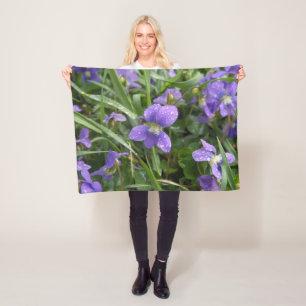 Polaire Petite couverture pluvieuse de violettes