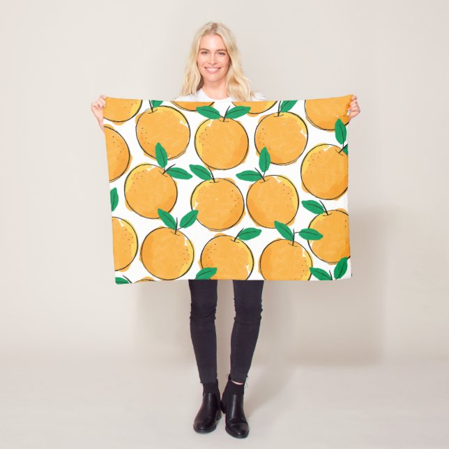 Polaire Petite Cutie Motif Orange Couverture bébé (En situation)