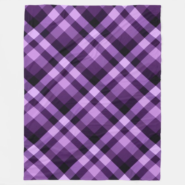 Polaire Plum moderne Plaid violet large couverture en pola (Devant)