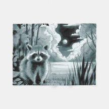Raccoon dans la couverture de la flotte de compens