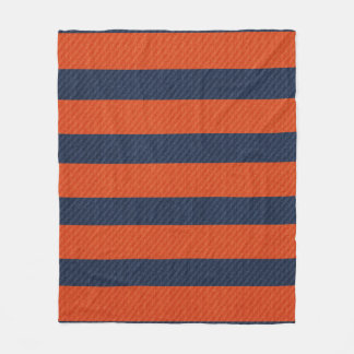 Polaire Rayures et couverture bleues et oranges de