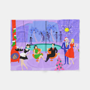 Polaire Rétro couverture tropicale d'ouatine de fête de