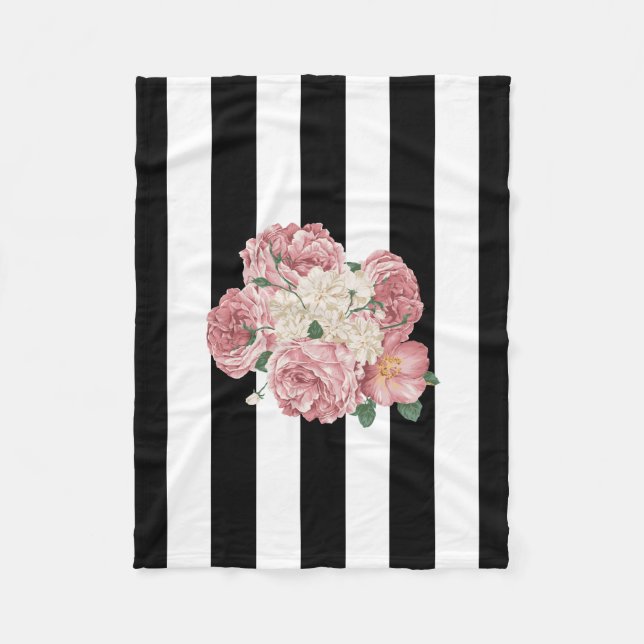 Polaire Roses avec la couverture noire et blanche (Devant)