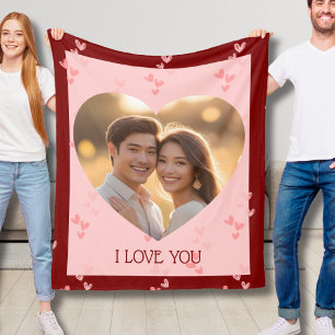 Polaire Saint-Valentin Couple Fleece Coeurs de couverture