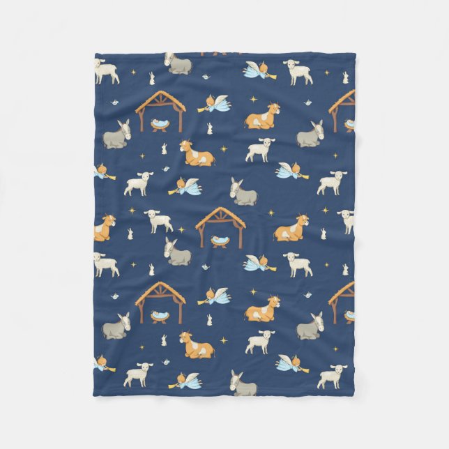 Polaire Scène de la Nativité Soft Fleece Couverture de Noë (Devant)