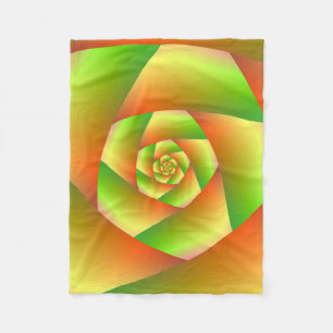 Polaire Spirale de couverture en Jaune Orange et Vert