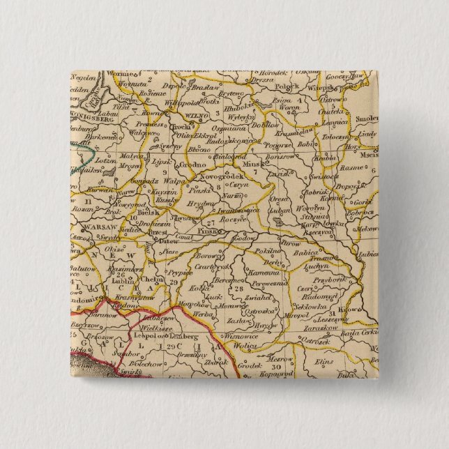 Poland, 1772 2 inch square button (Front)