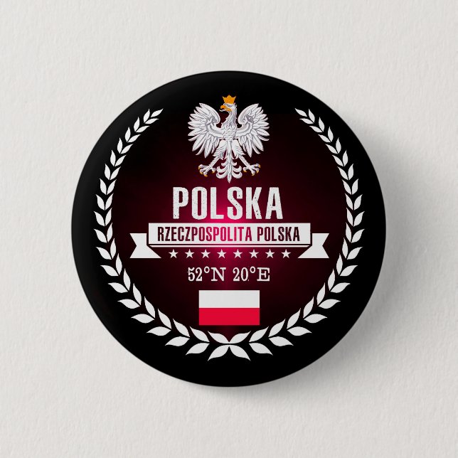 Poland 2 Inch Round Button (Front)