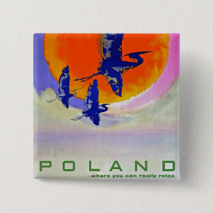 Poland 2 Inch Square Button