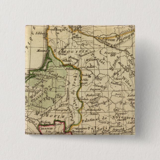 Poland 2 Inch Square Button (Front)