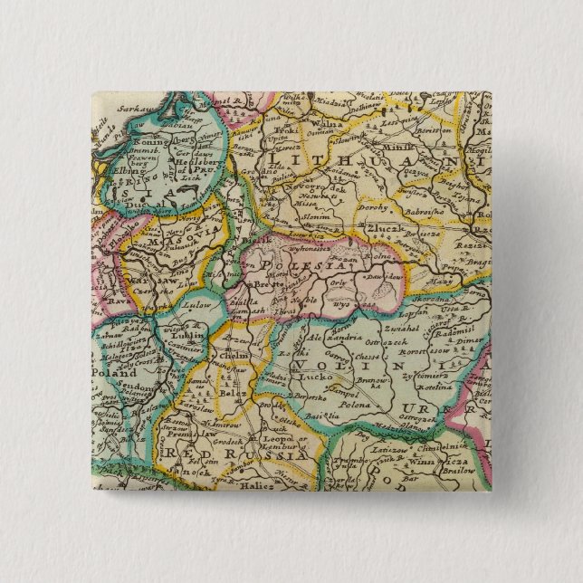 Poland 6 2 inch square button (Front)