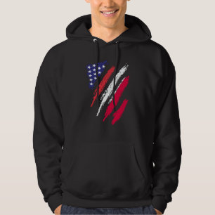 Poland American Grown Flag USA Patriot Heritage Mo Hoodie