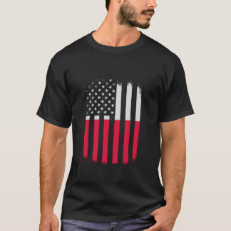 Poland and America Flag Polish American Flag  T-Shirt