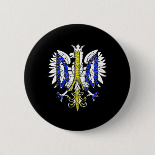 Poland And Ukraine Polish Ukrainian Heritage Eagle 2 Inch Round Button