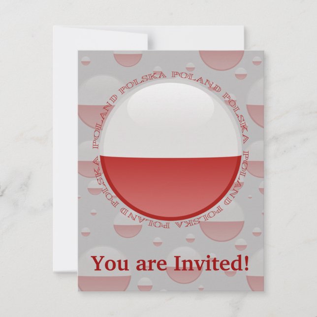 Poland Bubble Flag Invitation (Front)