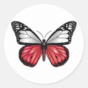 Poland butterfly monarch flag classic round sticker