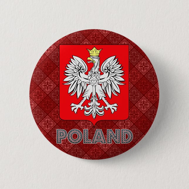 Poland Coat of Arms 2 Inch Round Button (Front)