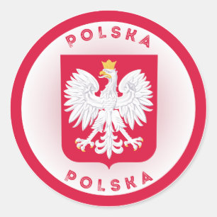 Poland Coat of Arms Circle Shape Classic Round Sticker