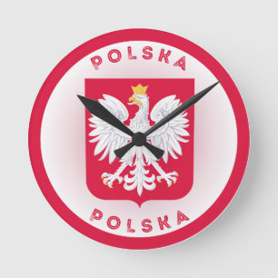 Poland Coat of Arms Circle Shape Round Clock