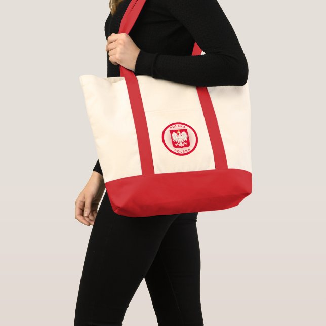 Poland Coat of Arms Circle Shape  Tote Bag (Front (Product))