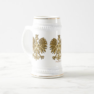 Poland (Coat of Arms) Golden Crest Beer Stein