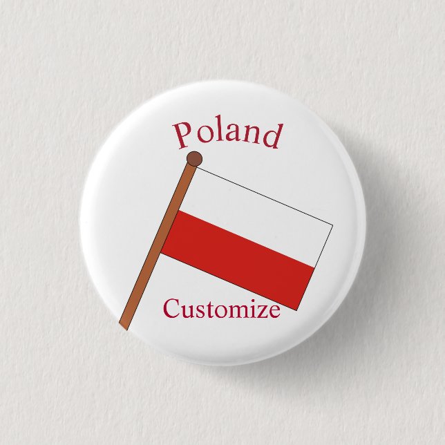 Poland Country Flag Thunder_Cove 1 Inch Round Button (Front)