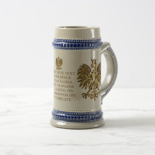 Poland Crest (Coat of Arms) Personalized Beer Stein