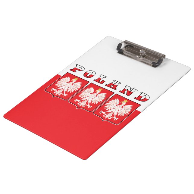 Poland Eagle Flag Shields Clipboard (Angled)